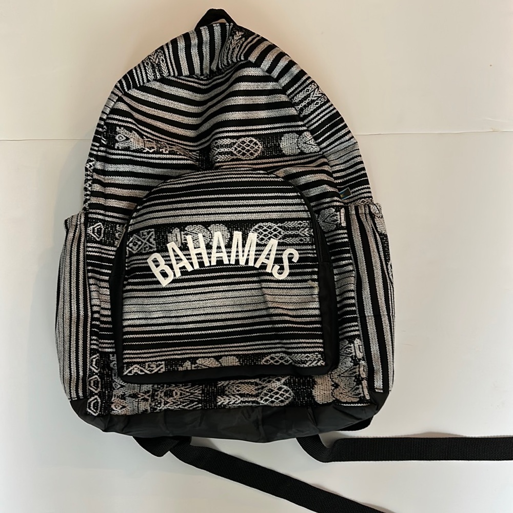 Black-n-white Bahamas back pack